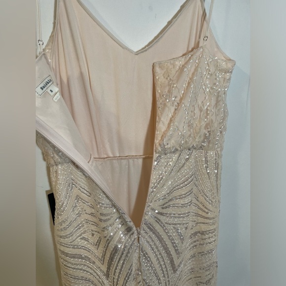 NWT Soieblu Stunning Champaign Blush Sequin Maxi Dress Sz Small Formal Occasion - Picture 9 of 16